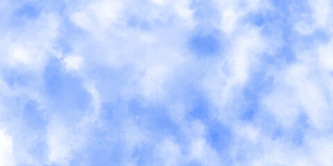 Beautiful summer day: blue sky and white fluffy cumulus clouds in the clear nature atmosphere