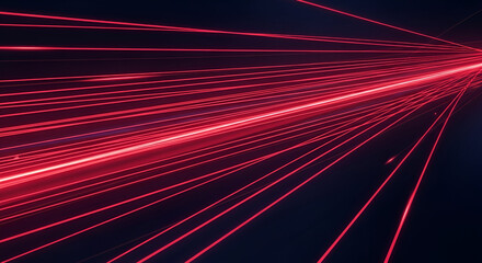 Abstract red light trails against a dark background, dynamic motion and energy