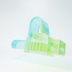 Fototapeta premium Frosted glass Chainsaw icon isolated on white background. Minimalism concept. 3D render illustration