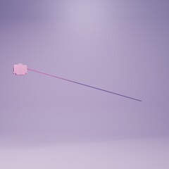 Purple T-shirt icon isolated on purple background. Minimalism concept. 3D render illustration