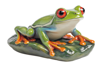Side view of red-eyed tree frog isolated
