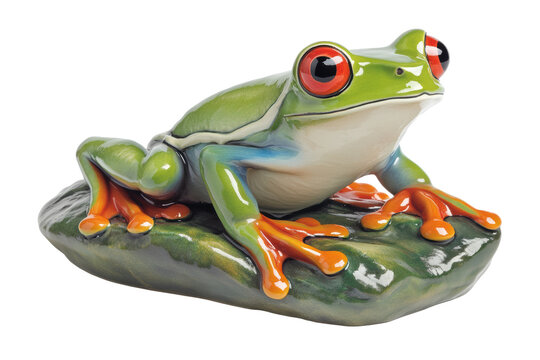 Side view of red-eyed tree frog isolated
