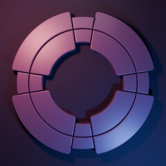 Purple Business lifebuoy icon isolated on purple-blue background. Rescue, crisis, support, team, partnership, bankruptcy, business concept. Minimalism concept. 3D render illustration