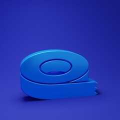 Blue Scotch tape icon isolated on blue background. Insulating tape. Minimalism concept. 3D render illustration