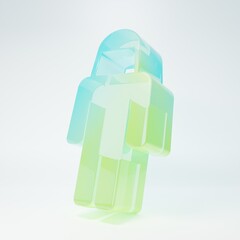 Frosted glass Beekeeper with protect hat icon isolated on white background. Special protective uniform. Minimalism concept. 3D render illustration