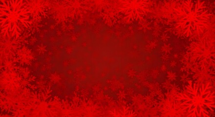Red christmas background with snowflakes for festive season