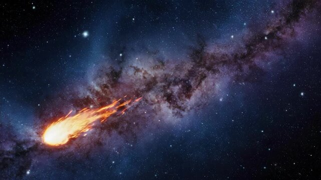Fiery Comet Trails Animation Cosmic Motion Background Seamless Loop