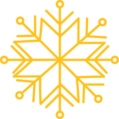 Golden Snowflake Icon With A Transparent Background Representing Winter And Cold Weather A Simple Geometric Design