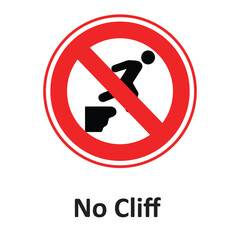 No Cliff Jumping Vector Icon which can easily modify or edit
