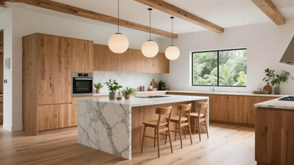 Modern Simple Kitchen Interior Design High-end Home Life Background