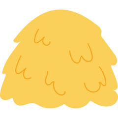 Golden Haystack Isolated on Transparent Background Simple Cartoon Style