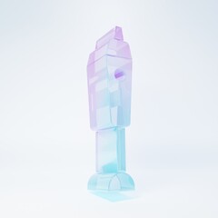 Frosted glass Blender icon isolated on white background. Kitchen electric stationary blender with bowl. Cooking smoothies, cocktail or juice. Minimalism concept. 3D render illustration