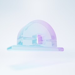 Frosted glass Leprechaun hat icon isolated on white background. Happy Saint Patricks day. Minimalism concept. 3D render illustration