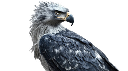 Portrait of harpy eagle with fierce gaze
