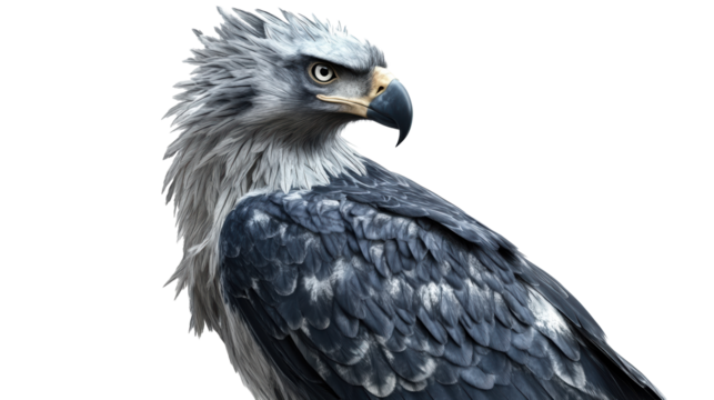 Portrait of harpy eagle with fierce gaze
