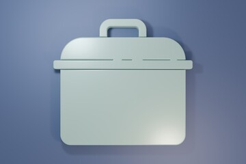 Grey Cooking pot icon isolated on purple-blue background. Boil or stew food symbol. Minimalism concept. 3D render illustration
