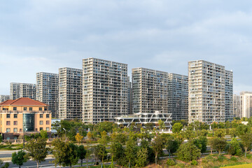 Obraz premium high-rise apartment buildings in modern cities