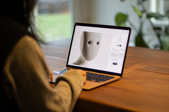 Portland, OR, USA - Nov 2, 2025: The preordering page for Neo, the AI humanoid household robot developed by 1X Technologies, is seen on the screen of a MacBook Air computer.