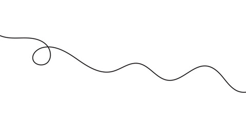 Thin wavy line pattern with flowing curves, Squiggle design for subtle. Flat vector illustration isolated on white background.