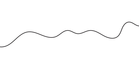 Fototapeta premium Thin wavy line pattern with flowing curves, Squiggle design for subtle. Flat vector illustration isolated on white background.