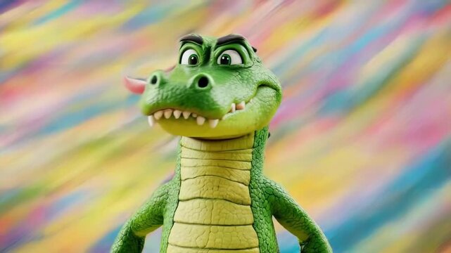 Funny Alligator Sticking Tongue Out Stock Footage Seamless Loop