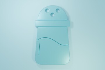 Blue Salt icon isolated on blue background. Cooking spices. Minimalism concept. 3D render illustration