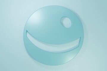 Blue Beach ball icon isolated on blue background. Children toy. Minimalism concept. 3D render illustration