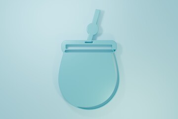 Blue Mate tea icon isolated on blue background. Minimalism concept. 3D render illustration