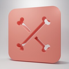 Pink Archeology icon isolated on pink background. Minimalism concept. 3D render illustration