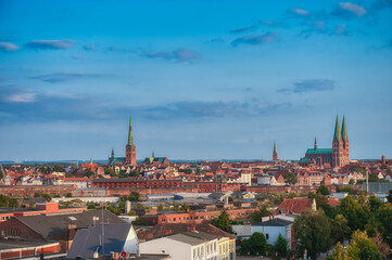 Fototapeta premium Lübeck, officially the Hanseatic City of Lübeck, is the second most populous city in the federal state of Schleswig-Holstein, in northern Germany.