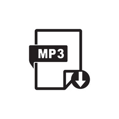 mp3 icon  - black vector icon