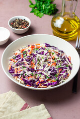 Coleslaw salad. Healthy eating. Vegetarian food. Diet.