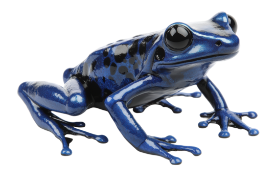 Spotted poison dart frog in pale blue tones
