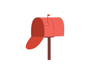 Post mail box illustration, empty red mail box