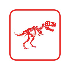 Red tyrannosaurus rex dinosaur skeleton art image fierce predator prehistoric creature bone structure