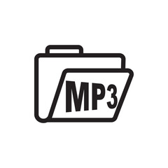 mp3 icon  - black vector icon
