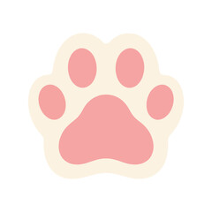 Adorable pink paw print sticker cute pet animal footprint graphic design element