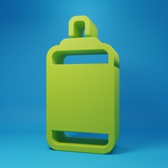 Green Punching bag icon isolated on blue background. Minimalism concept. 3D render illustration