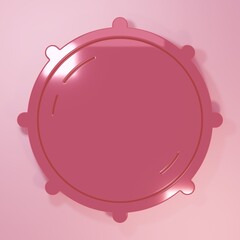 Pink Dial knob level technology settings icon isolated on pink background. Volume button, sound control, analog regulator. Minimalism concept. 3D render illustration
