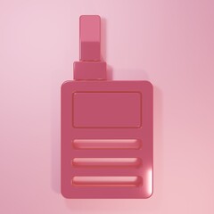 Obraz premium Pink Baby Monitor Walkie Talkie icon isolated on pink background. Minimalism concept. 3D render illustration