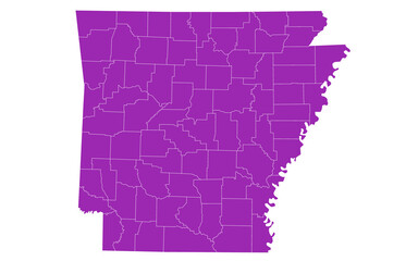 Arkansas administrative map. counties map of Arkansas, blank Arkansas Map, empty map of Arkansas