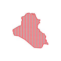 Simple black outline vector map border India, geographical shape isolated