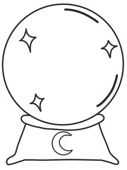 Hand draw line art magic elements, ideal for scrapbooking, coloring, stationery, planners