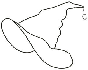 Hand draw line art magic elements, ideal for scrapbooking, coloring, stationery, planners