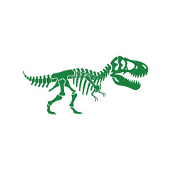 Green dinosaur skeleton graphic iconic tyrannosaurus rex paleontology prehistoric creature art