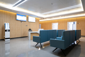 Reception area in the hospital lobby.