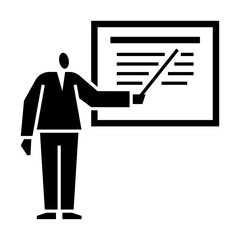 training glyph icon. presentation illustration.