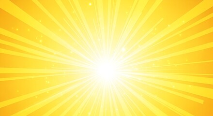 Radiant sunshine bursts forth, creating a vibrant yellow abstract background