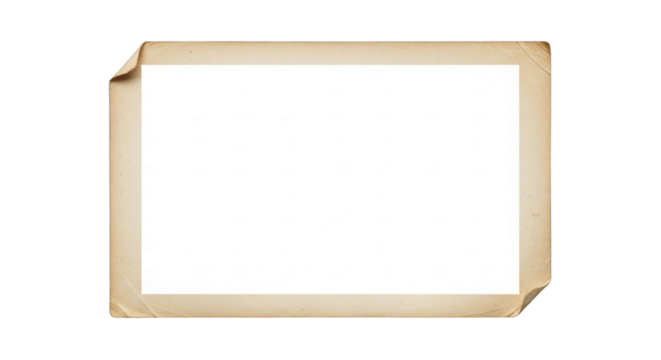 Vintage paper with curled corner for message isolated PNG with Transparent Background