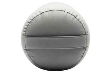 Round gray meditation cushion for yoga and mindfulness practice on a transparent background
